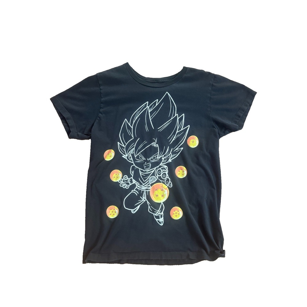 Dragon Ball Z Goku Seven Dragon Balls T-Shirt Men's Medium Black Anime Tee